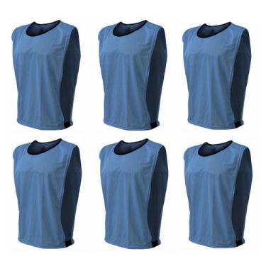 Imagem de Kit 6 Coletes para Treinamento Light Azul Celeste Adulto TRB Sports