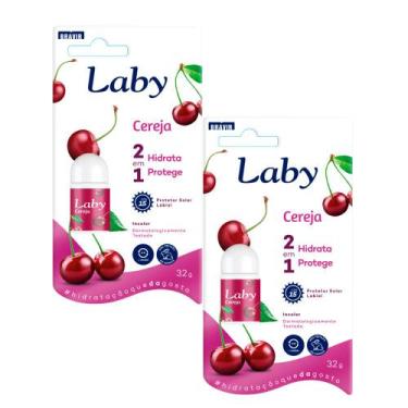 Imagem de Kit 2 Protetor Solar Labial Laby FPS 15 Sabor Cereja com 3,2g