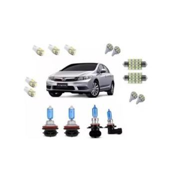 Imagem de Kit Lâmpada Super Branca + Leds Honda New Civic 2013 A 2017 - Blue Lio