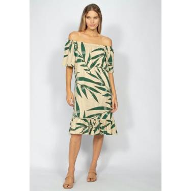 Imagem de Vestido Curto Yanomami Malha Amazonia Vital Mullet Ombro a Ombro Amplo