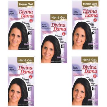 Imagem de Hene Em Gel Jaborandi 09x180gr Divina Dama Preto Medio (Preto Natural)