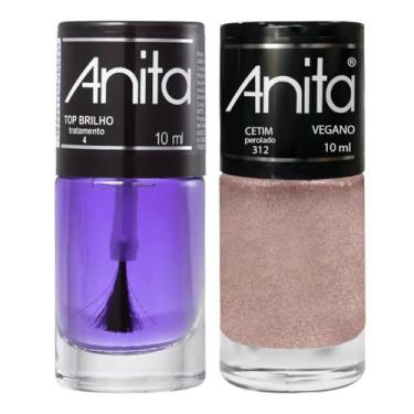 Imagem de Esmalte Cetim Perolado + Top Brilho 10ml Anita