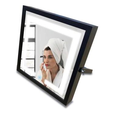 Imagem de Espelho De Mesa Quadrado Com Led 6000K - Touch - 28cm - Maquiagem - Or