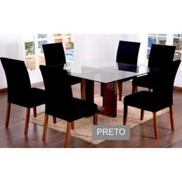 Imagem de Kit com 6 Capas Para Cadeira com Estofado Malha Cores Lisa - Casa Impé