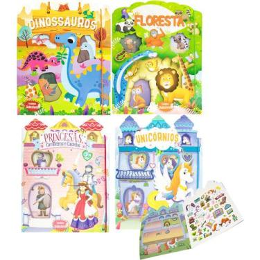Imagem de Livro Infantil Mágico de Adesivos Para Aventuras Infinitas Dinossauros