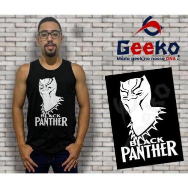 Imagem de Regata Black Panther Pantera Negra Geeko, Preto, G
