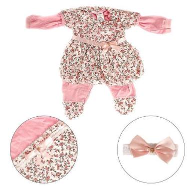 Imagem de Kit Saida Maternidade Bebê Reborn Mantinha 4 Peças Floral - Cegonha Re