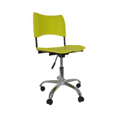 Imagem de Cadeira Giratoria Turim Secretaria Cromada - Maiart, Amarelo Limão