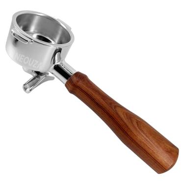 Imagem de NEOUZA Portafilter Espresso 51 mm Compatível com DeLonghi Dedica EC680 EC685 Smeg Coffee Machine Cesta não pressurizada, bicos duplos (2 orelhas)