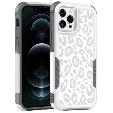 Imagem de LOQUPE Capa projetada para iPhone 12 pro max, resistente, resistente, leve, fina, à prova de choque, capa protetora para iPhone 12 pro max de 6,7 polegadas, mulheres meninas, estampa de oncinha fofa