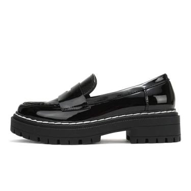 Imagem de Soda "Eureka" ~ Sola feminina sem cadarço com detalhe costurado, Patente preta, 36