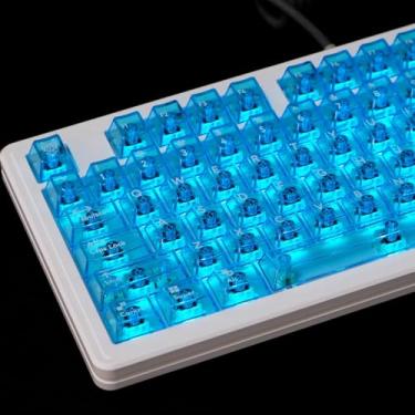 Imagem de Mintcaps Teclas de teclado cristalinas transparente PC Cherry Profile Conjunto de teclas azuis 114 teclas brilham através de teclas para teclado mecânico Cherry Gateron Mx Switches