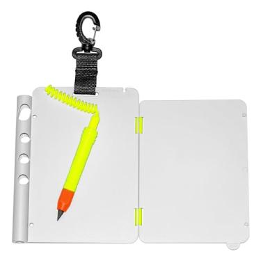 Imagem de Saekodive Ardósia de mergulho dobrável com lápis de grafite - placa de escrita de mergulho, bloco de notas subaquático