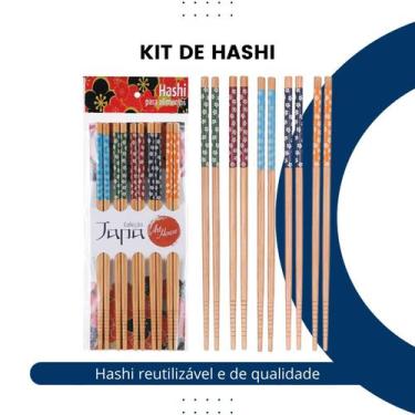 Imagem de Hashi para Alimentos de Bambu Kit 5 pares Art House