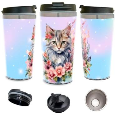 Imagem de Copo Térmico Personalizado Gato Felino Degradê 450 ml Inox.