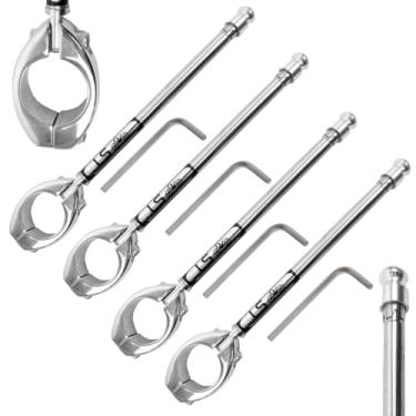 Imagem de Kit 4 Antena Corta Cerol Pipa Linha Anti Fio Guidão Inox 6 Estágios Esportiva Proteção Moto Cromada