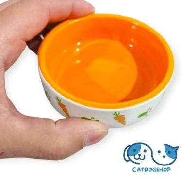 Imagem de Comedouro de Porcelana The Pets Brasil 50ml Laranja
