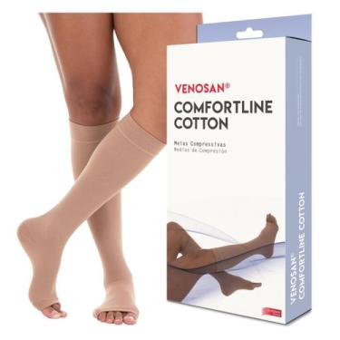 Imagem de Meia 3/4 Venosan Comfortline Cotton 20-30 Curta Pé Aberto, X-G