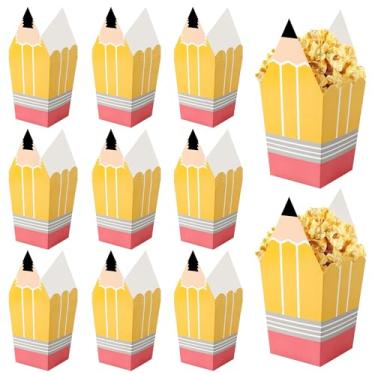 Imagem de 24 caixas de pipocas de lápis de volta às aulas, mini porta-pipocas, presente para professores, lembrancinhas de festa, decoração de sala de aula