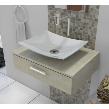 Imagem de Cuba Pia De Apoio Formato Folha Branco P/ Banheiro marmorite - Arte Fi