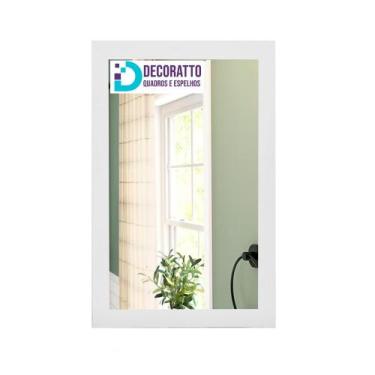 Imagem de Espelho 30x40 Moldura branca Para Decoração, Banheiros, Quarto e Sala.