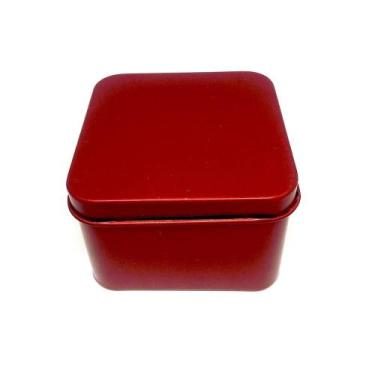 Imagem de Latinha De Metal Quadrada 6,5x6,5x4cm Vermelho 10un - Art Lille