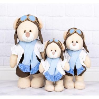 Imagem de Trio de urso aviador classico em pé - para nichos - CKD CONFECCOES, Az