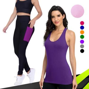 Imagem de Camiseta REGATA DRY FIT Tecido Furadinho + CALÇA leg LEGGING BOLSOS Co