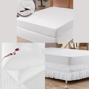 Imagem de Protetor Colchão Travesseiro Impermeável Queen+Saia 2 Elásti - Angel D
