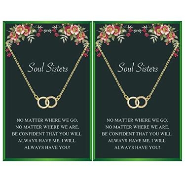 Imagem de Your Always Charm Colar Amizade BFF para 2 Presentes de Amizade para Mulheres, Presente de Aniversário de Melhor Amizade para Mulheres Colar Combinando para Bff, adjustable, Zinco, Sem Pedra Preciosa