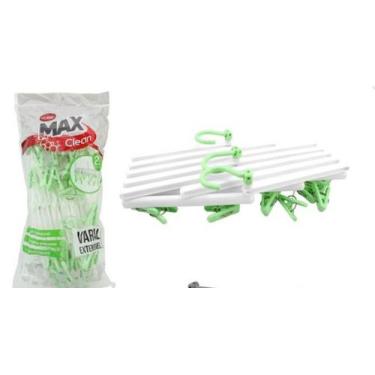 Imagem de Varal de pendurar sanfonado com 29 prendedores verde - CLINK