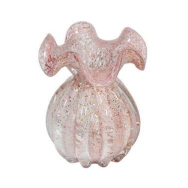 Imagem de Vaso Murano Trouxinha Rosa com Pigmentos Belissimo Luxo - LUXdécor