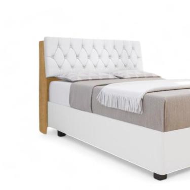 Imagem de Cabeceira Estofada ísis Queen Naturalle Com Capitonê Branco