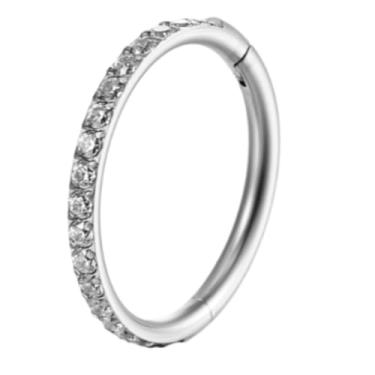 Imagem de Genérico Piercing Argola Cravejada Titanio Hipoarlegenico 10mm Fecho Click