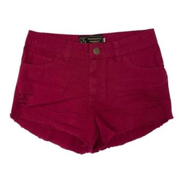 Imagem de Shorts Jeans Curto Sarja Feminino Jeans Destroyed Colorido 36 Ao 46 - 