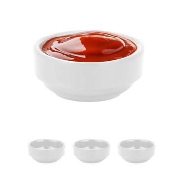 Imagem de 3un Ramekin molheira redonda melamina branca p/ molho 30ml - Unyhome