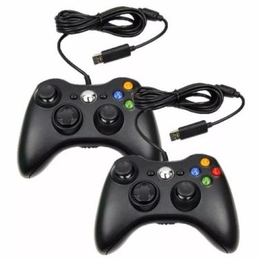 Imagem de Kit 2 Controle Compatível com Xbox 360 Computador Pc Com Fio Joystick 