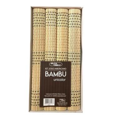 Imagem de Kit Jogo Americano Bambu Unicolor - Jolitex Ternille, Bege