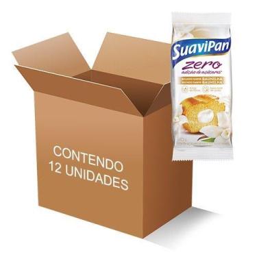 Imagem de Bolinho zero açúcar baunilha recheado com baunilha  suavipan 12 un de 