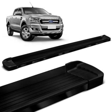Imagem de Estribo Lateral Ford Ranger 2013 a 2023 Aluminio Preto Bepo