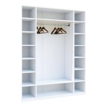 Imagem de Armário Colmeia 01 Cabideiro + Prateleiras + Nichos Branco Cód.102