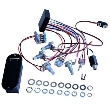 Imagem de Luwecf Circuito de fiação do pré-amplificador de baixo, substituição, equalizador eq baixo para desempenho de viagem em palco de concerto