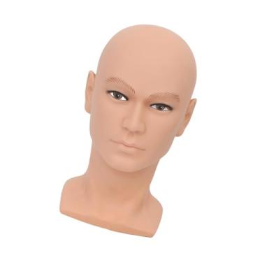 Imagem de Kokiya Cabeça de manequim careca, óculos de exibição, suporte para peruca, suporte para peruca, suporte para loja, salão de beleza, shopping, boné, estilo de, Macho