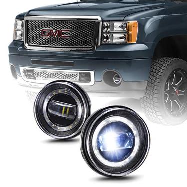Imagem de Tecoom Faróis de neblina de LED, 1 par de faróis de neblina compatíveis com GMC Sierra 1500/2500/3500 GMC Sierra 1500/2500/3500 2010 2011 2012 2013, aprovado pelo DOT SAE, luz de neblina LED à prova