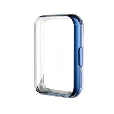 Imagem de Capa Protetora Case Bumper De Silicone Tpu Marca 123smart Com Pelicula De silicone Embutida Compatível Com Galaxy Fit 3 Sm-r390 (Azul)