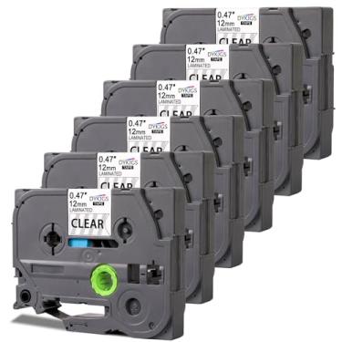 Imagem de DYKJGS Fita de etiqueta compatível Brother Label Printer Tape Tz Tze231 12 mm 0,47 polegadas, preta em transparente, substituição para Brother Ptouch fita de etiqueta laminada Pt H110 D210 D220 D400,