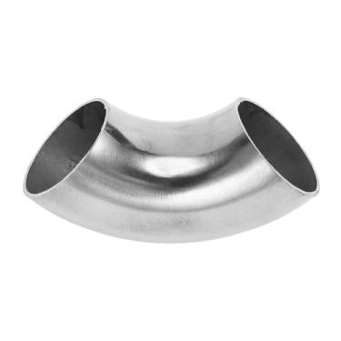 Imagem de Motoforti Tubulação de tubo de escape modificada para carro curva mandril 90 graus 3,8 cm espessura OD 1,5 mm/16GA 38x100x1,5 mm aço inoxidável 304 tom prata