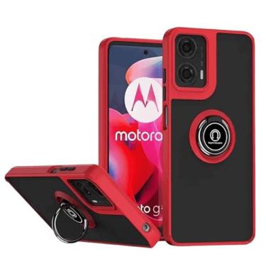 Imagem de GR Global Revolution, Capa Capinha Anel Translucida Para Motorola Moto G35 Cor:Vermelho