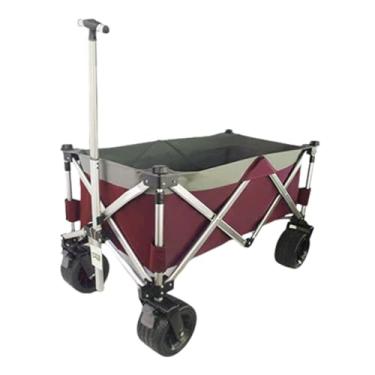 Imagem de carroça Carrinho de vagão removível com rodas, carrinho utilitário dobrável para quintal de mercearia, carrinho de praia oxford para viagem e acampamento dobrável