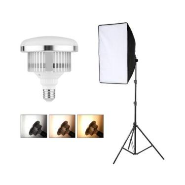 Imagem de Kit Iluminação Softbox 50x70cm com Lâmpada Bivolt 85W e Tripé Iluminaç